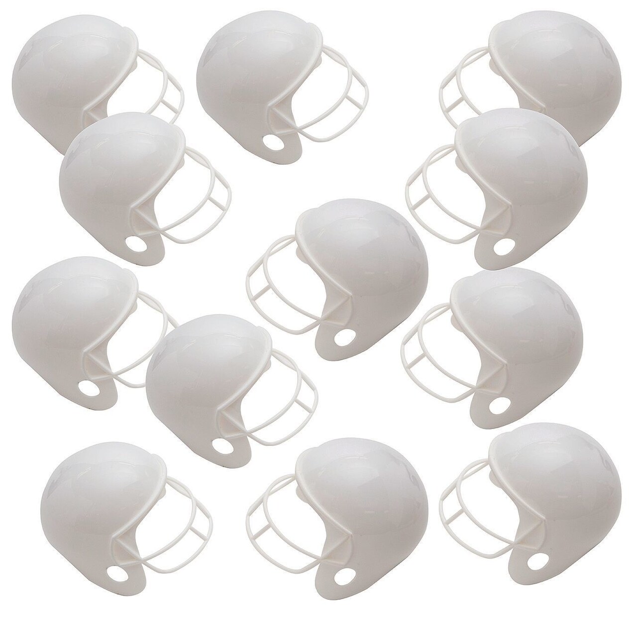 S&S Color-Me White Football Helmets, Personalize with Team Logo & Colors, Decorate with Permanent Markers, Paint or Stickers, Camp, Sports, Plastic, Decorative Use Only, 6” x 4-1/2", Pack of 12